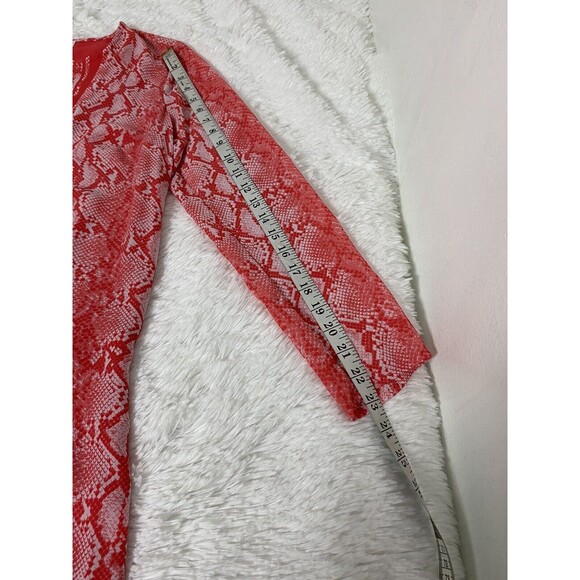 Michael Kors Women's Sneak Print Tunic Dress Size S Key hole Orange - Picture 4 of 14